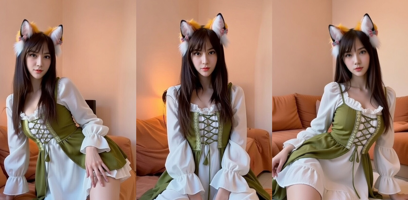 AI明星换脸 迪丽热巴 狐狸少女露出白虎嫩穴自慰调情 表情妩媚动人画面勾魂夺魄！