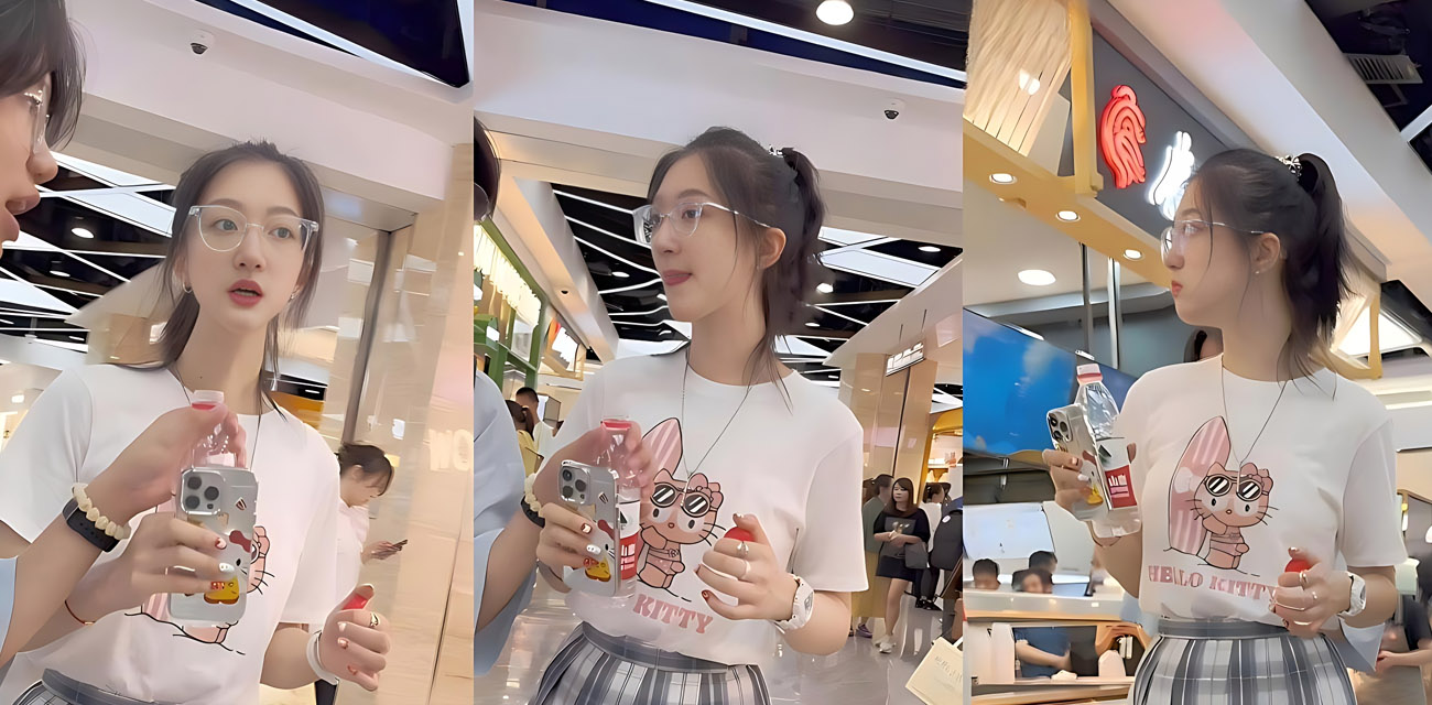 抄底大神KFC成功抄底极品JK眼镜妹 身高气质拉满 白色蕾丝内刚换就被精准捕捉 冷艳女神反差感太强！
