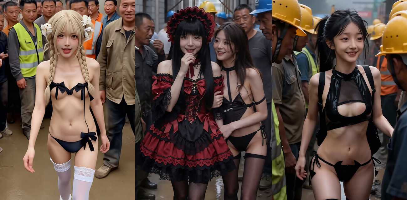 AI短剧 清纯小美女误入工地被工人轮番爆操 多名小萝莉惨遭无套内射