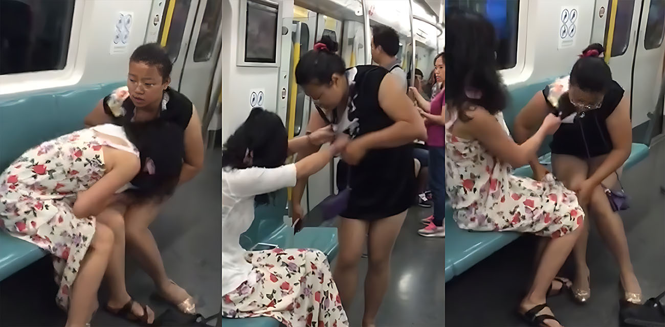 反差小仙女地铁互撕衣服 当场露出雪白诱人酮体 吃瓜群众围观骚动一片