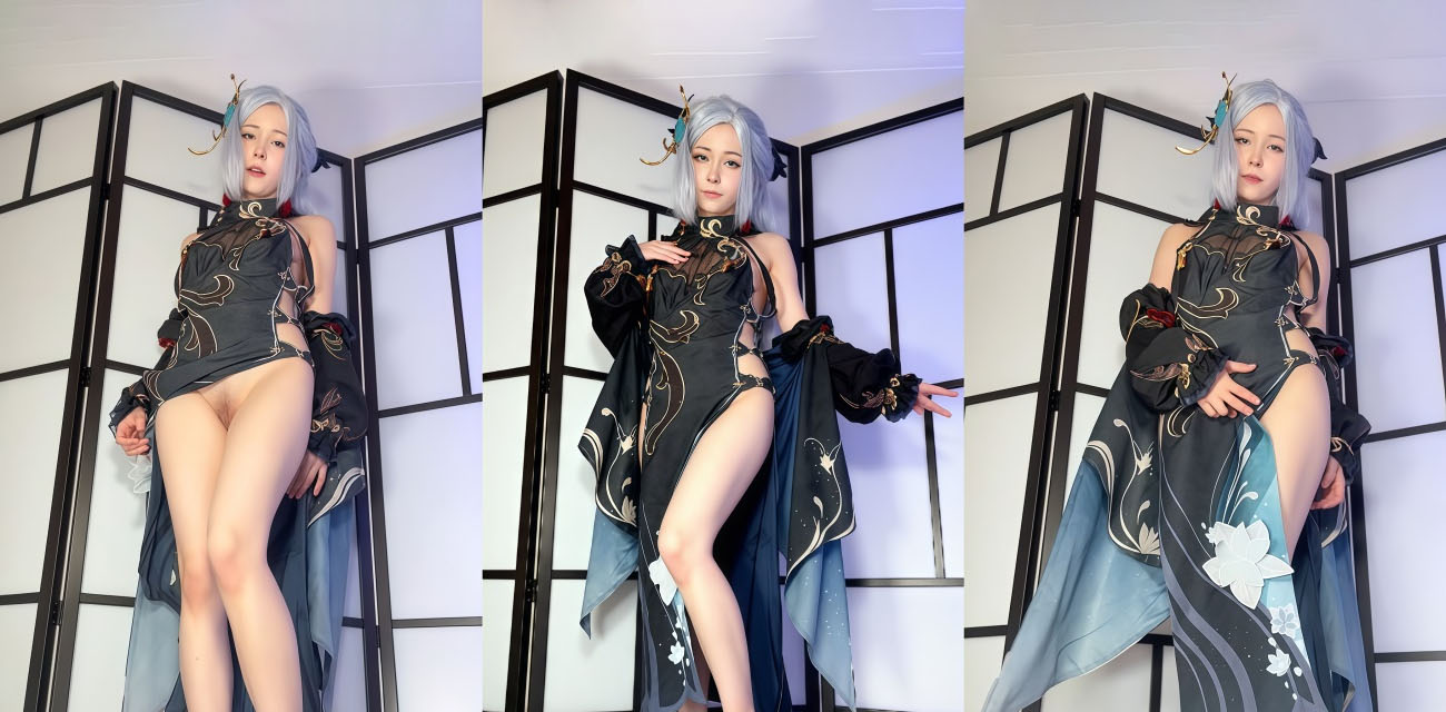 欧美福利姬 SushiBunniii cos申鹤自慰视频 身着黑丝情趣深插骚穴 高潮淫水横流不止