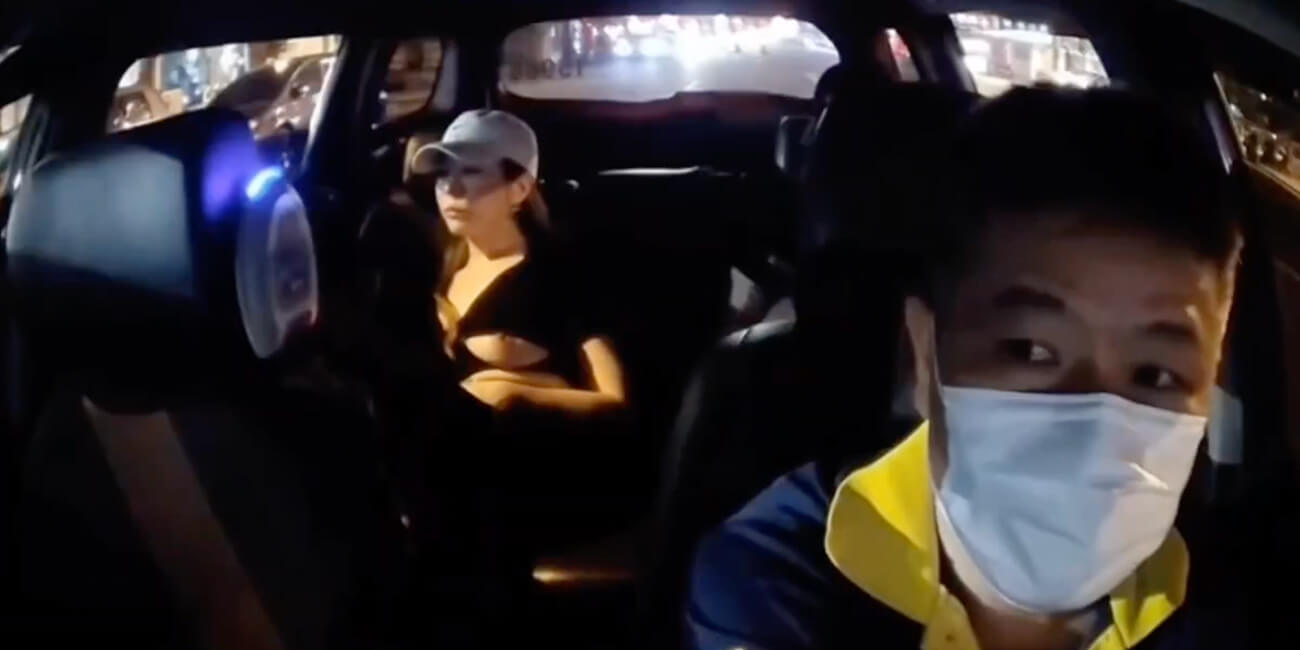 台湾巨乳辣妹 酒吧喝醉后打车竟露奶聊天 行车记录仪曝光引发网友热议