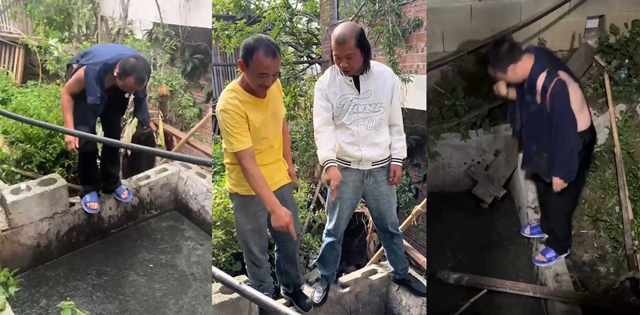 云南网红 贵启通 为五万赞直播老汉跳粪坑 流量爆表掀起一堆傻X跟风挑战！