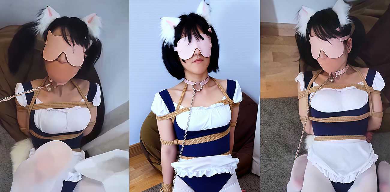 高颜值少女 丝米 扮演温顺的小猫奴 央求主人肆意践踏 被捆绑调教花式震穴