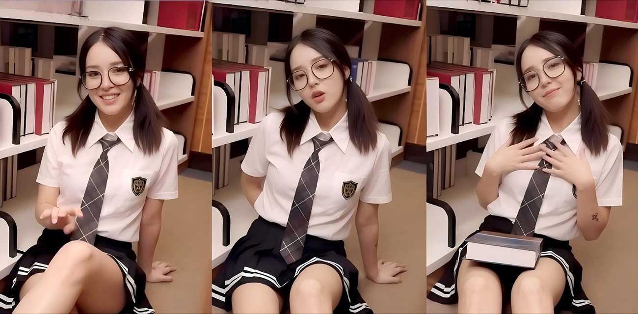 JK乖乖女 吴凯彤 被图书馆管理员强制插入 制服眼镜娘反差感拉满惨遭猛干