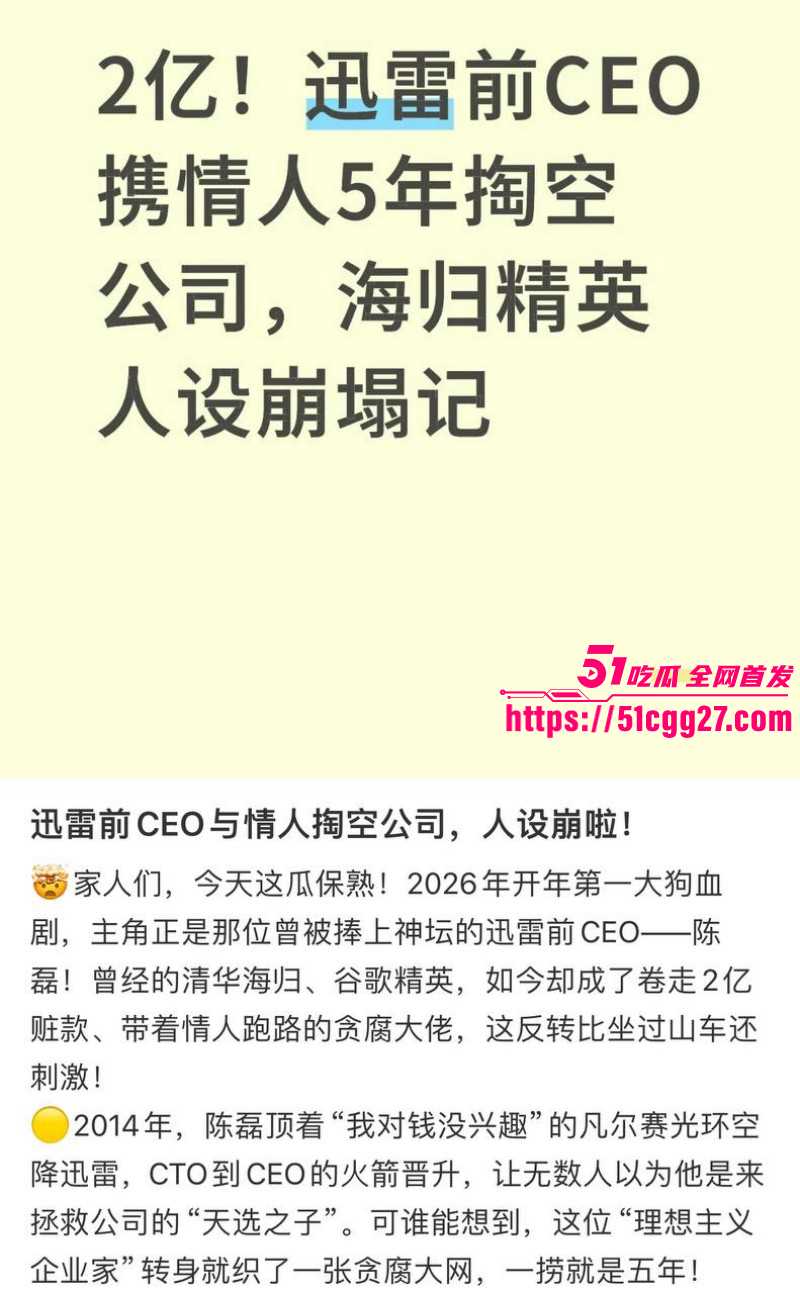 迅雷前CEO陈磊狗血男女总裁案014 迅雷前CEO陈磊狗血男女总裁案014