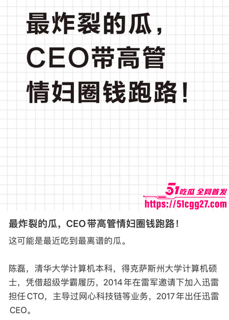 迅雷前CEO陈磊狗血男女总裁案08 迅雷前CEO陈磊狗血男女总裁案08