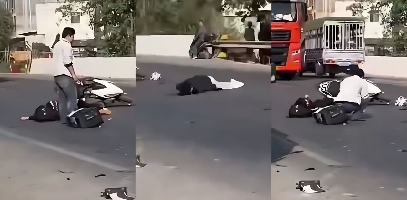 广西贵港平南 鬼一撞大运事件 带妹飙车生死时速 迎头撞上大货车命丧黄泉 现场视频流出！