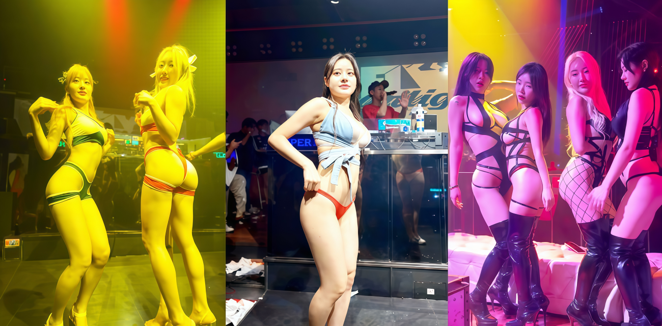 韩国夜店女团热舞合集 情趣装热舞大摆锤后摇 身材绝佳跟观众近距离互动性感封神