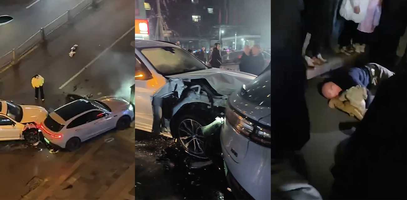 四川乐山惊魂夜！闹市街头上演速度与激情 酒驾狂徒连撞七车 车毁箱爆火光乱舞 现场视频完整版流出！
