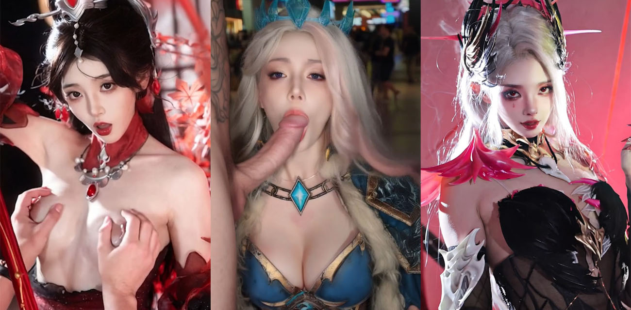 抖音500万粉 走路摇zly AI魔改神作 COS女神一键脱衣 巨乳弹跳乳交夹击 口交深喉颜射爆浆 反差福利年度最猛！