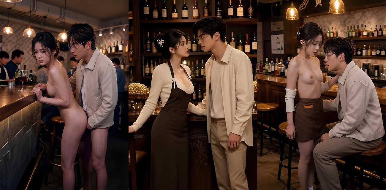 AI成人短剧 共享逼时代 第14集 绿帽男主被女友羞辱 后入性感调酒师泄火！