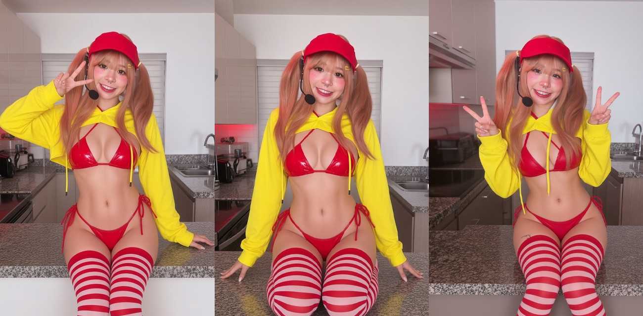欧美二次元 DreamyMoo 化身麦当劳服务员 手持粗大阳具口交插穴  撅臀发骚展示白浆溢出时刻