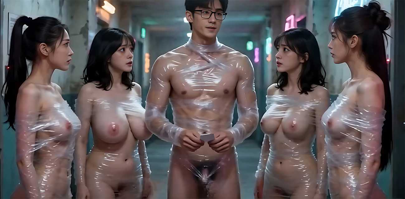 AI成人短剧 釜山裸行 第5集 一男四女鸳鸯浴 末日后首次释放肉欲！