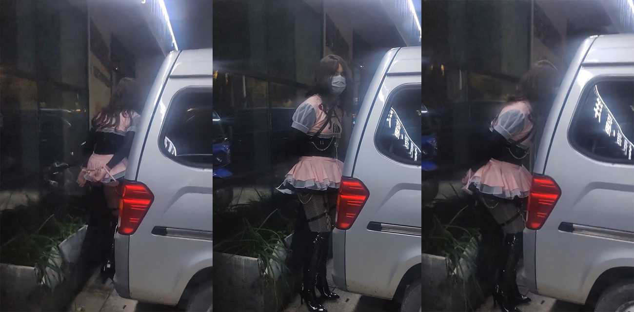 瓜友夜遇做任务的性奴 怼脸狂拍 粉色女仆撅臀呜咽 口罩遮脸只露骚眼 双手反绑等带主人指令！