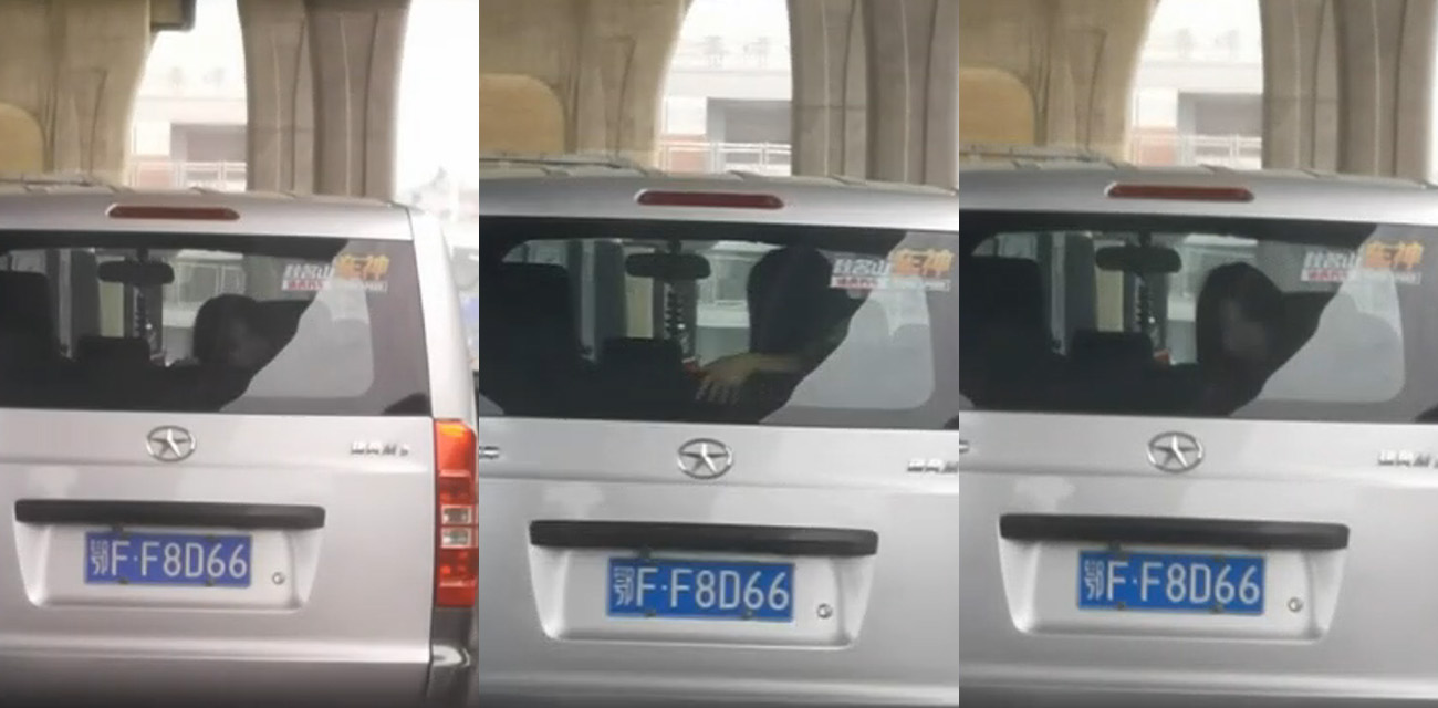 湖北襄阳马路街头惊现车震现场 女的边看窗外边女上位狂骑 路人围观太刺激了！