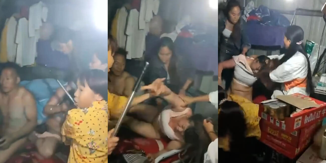 史上追炸裂抓奸现场 狗男女通奸被抓现行 全家齐上暴揍小三 场面混乱不堪！